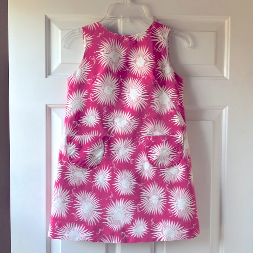 Milly Minis Girl’s Shift Cotton Dress Hot Pink & White Floral Size 8